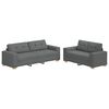 vidaXL 2 Piece Sofa Set with Cushions Dark Grey Fabric