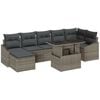 vidaXL Garden Sofa Set 8 pcs Grey Poly Rattan and Powder-Coated Steel