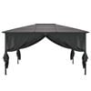 vidaXL Gazebo with Curtain Aluminium 4x3x2.6 m Black