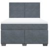 vidaXL Box Spring Bed with Mattress Dark Grey Double Velvet