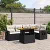 vidaXL 6 Piece Garden Sofa Set with Cushions Black Poly Rattan