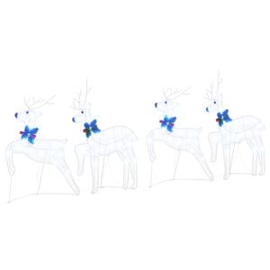 vidaXL LED Reindeers 4 pcs White 45 x 19 x 65 cm Fabric