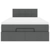 vidaXL Ottoman Bed with Mattress & LEDs Dark Grey King Single Fabric