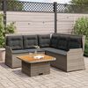 vidaXL 4 Piece Garden Lounge Set with Cushions Grey Poly Rattan