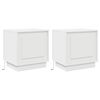 vidaXL Bedside Cabinet 2 pcs White 44 x 34.5 x 45 cm Engineered Wood