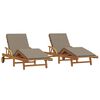 vidaXL Sun Lounger 2 pcs Solid Acacia Wood Taupe
