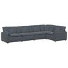 vidaXL Modular Sofa with Cushions Velvet Dark Grey
