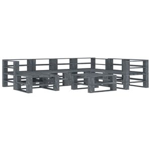 vidaXL 8 Piece Garden Pallet Lounge Set Wood Grey