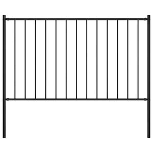 vidaXL Fence Panel Woerden with Posts Steel 1.7x1 m Black