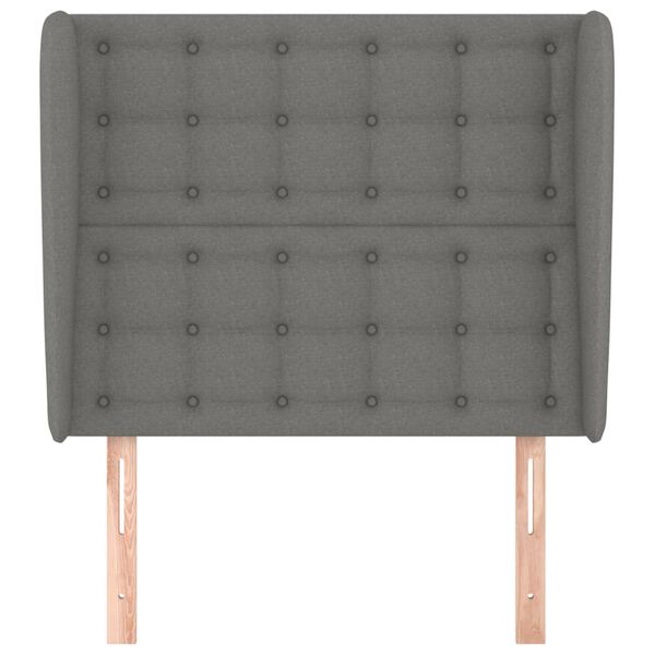 vidaXL Headboard with Ears Dark Grey 103 cm Fabric
