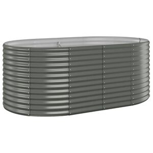 vidaXL Garden Raised Bed Galvanised Steel 175x100x68 cm Grey