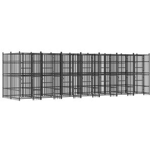 vidaXL Outdoor Dog Kennel Steel 12.9 m&sup2;