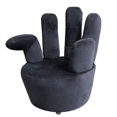vidaXL Chair Hand-shaped Black Velvet