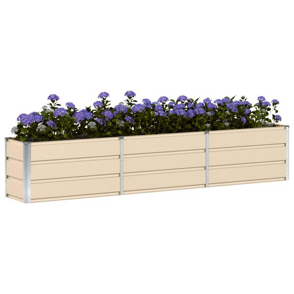 vidaXL Planter Ivory 240 x 40 x 45 cm Steel