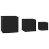 vidaXL Side Tables 3 pcs Black Engineered Wood