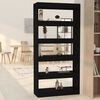 vidaXL Book Cabinet/Room Divider Black 80x30x166 cm Engineered Wood