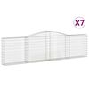 vidaXL Arched Gabion Baskets 7 pcs 400x30x100/120 cm Galvanised Iron