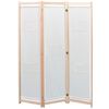 vidaXL 3-Panel Room Divider Cream 120x170x4 cm Fabric