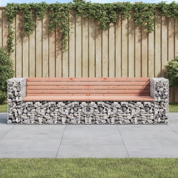 vidaXL Garden Bench Gabion Design 244x71x65.5 cm Solid Wood Douglas