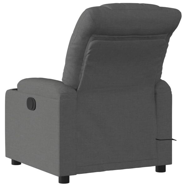 vidaXL Massage Recliner Chair Dark Grey Fabric
