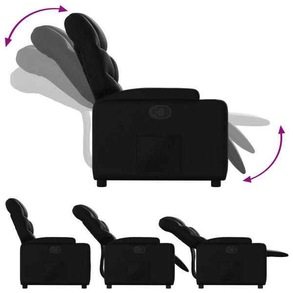 vidaXL Recliner Chair Black Faux Leather