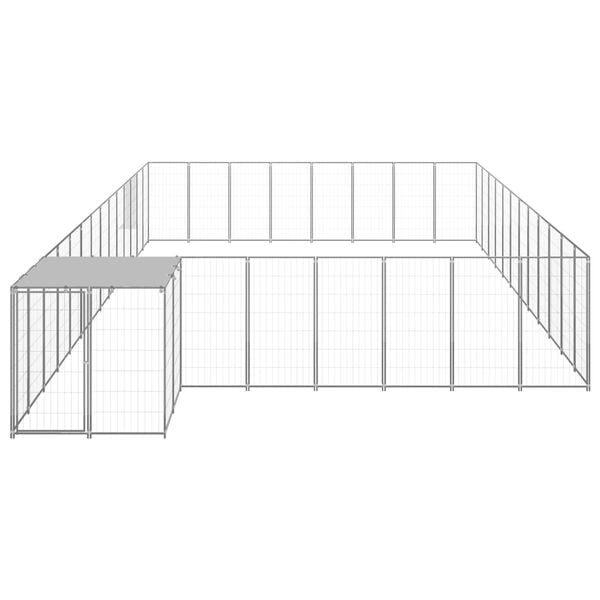 vidaXL Dog Kennel Silver 30.25 m&sup2; Steel