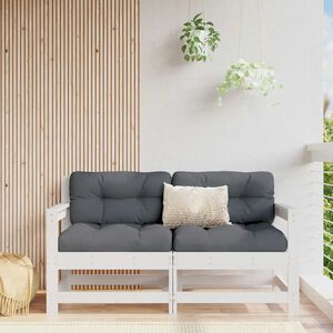 vidaXL Garden Chairs with Cushions 2 pcs White Solid Wood Pine