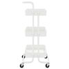 vidaXL 3-Tier Kitchen Trolley White 42x35x85 cm Iron and ABS