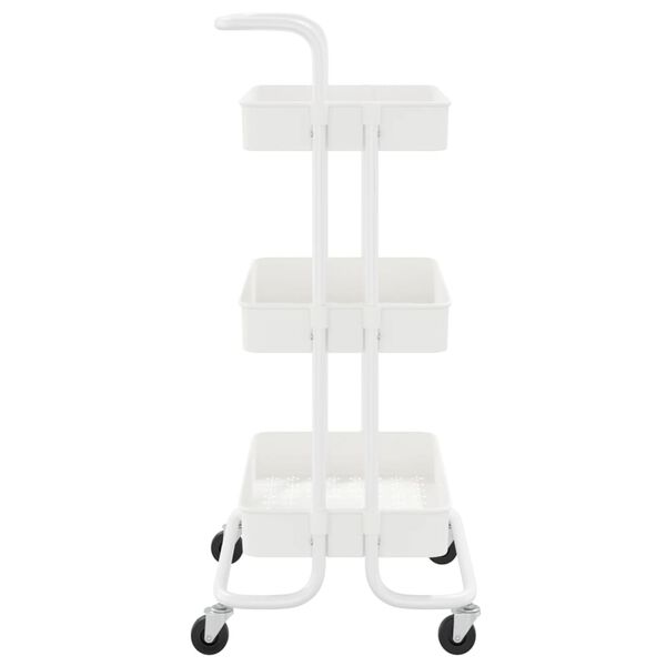 vidaXL 3-Tier Kitchen Trolley White 42x35x85 cm Iron and ABS