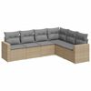 vidaXL 6 Piece Garden Sofa Set with Cushions Beige Poly Rattan