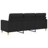 vidaXL 3-Seater Sofa Black 180 cm Fabric