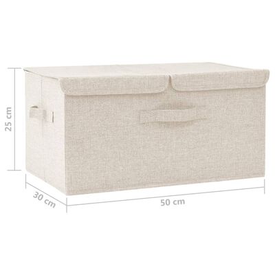 vidaXL Storage Box Fabric 50x30x25 cm Cream