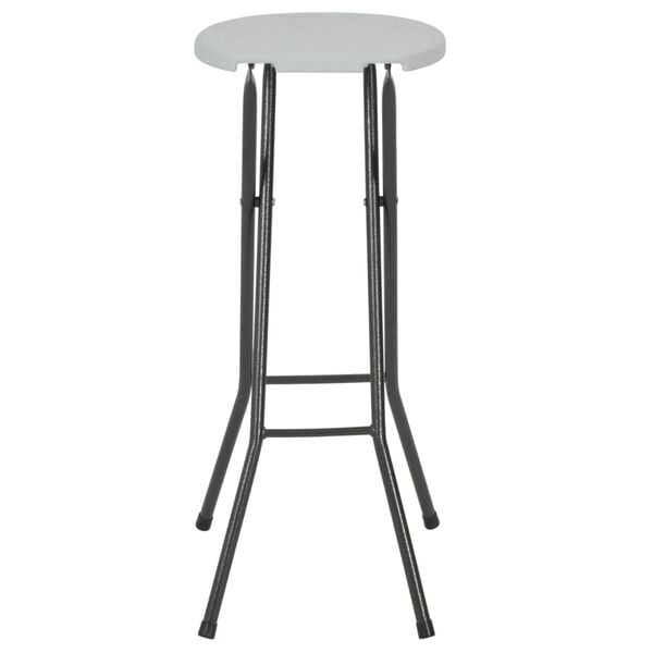 vidaXL Folding Bar Stools 2 pcs HDPE and Steel White