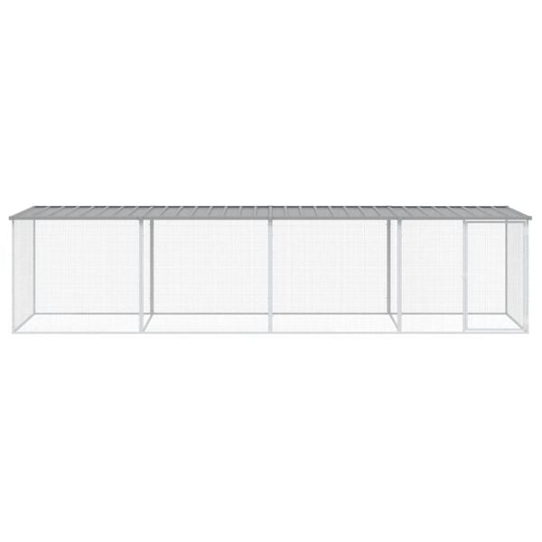 vidaXL Chicken Cage with Roof Light Grey 403x98x90 cm Galvanised Steel
