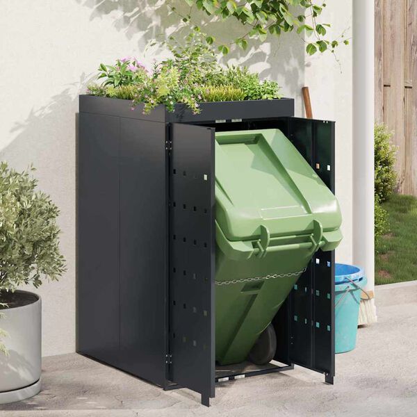 vidaXL Wheelie Bin Storage with Planter Roof for Single 240L Bin