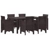 vidaXL Garden Dining Set 7 pcs Brown Polt rattan