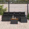 vidaXL Garden Sofa Set 6 pcs Black