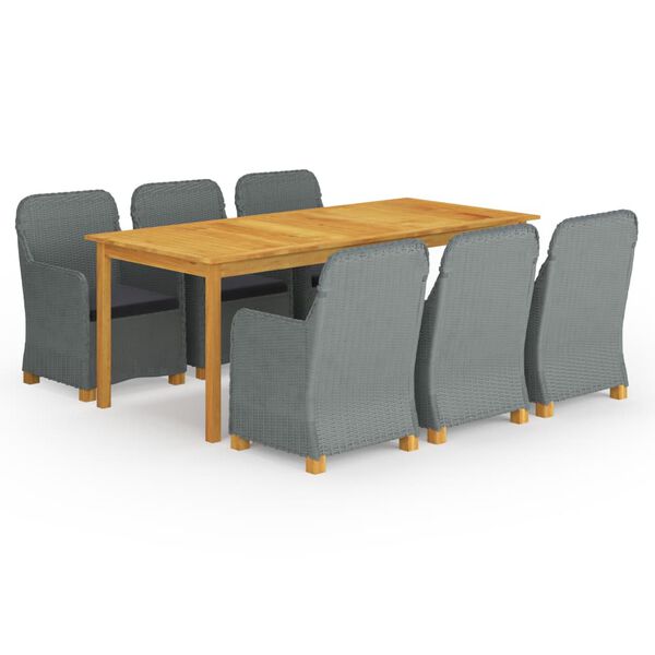 vidaXL 9 Piece Garden Dining Set Light Grey