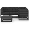 vidaXL 5 Piece Garden Lounge Set with Cushions Solid Pinewood