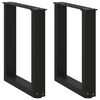 vidaXL Coffee Table Legs U-Shaped 2 pcs Black 28x(42-43) cm Steel