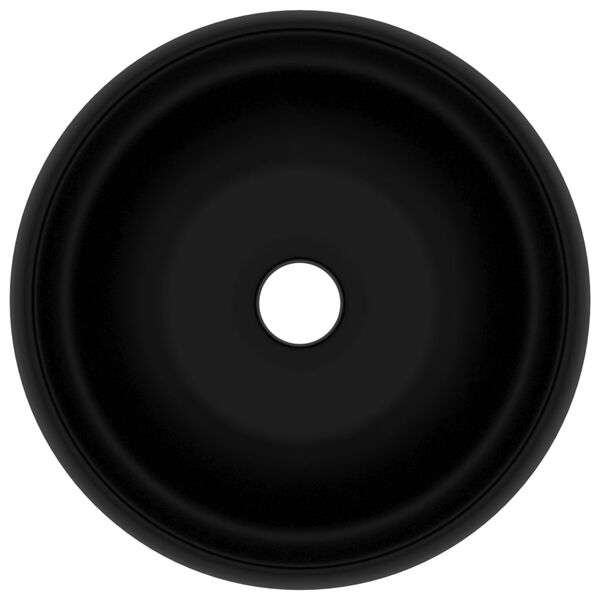 vidaXL Luxury Wash Basin Round Matt Black 40x15 cm Ceramic