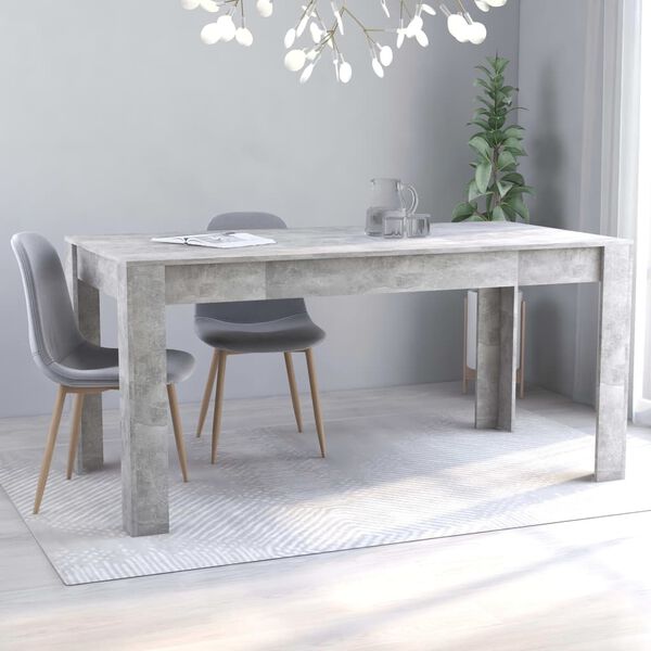 vidaXL Dining Table Concrete Grey 160x80x76 cm Engineered Wood