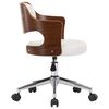 vidaXL Swivel Dining Chairs 4 pcs White Bent Wood and Faux Leather