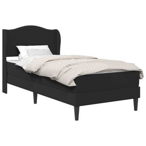 vidaXL Bed Frame with Headboard Black 90 x 190 cm Faux Leather