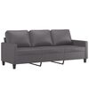 vidaXL 2 Piece Sofa Set with Cushions Grey Faux Leather