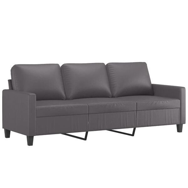vidaXL 2 Piece Sofa Set with Cushions Grey Faux Leather