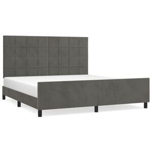 vidaXL Bed Frame without Mattress Dark Grey 152x203 cm Queen Velvet