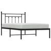 vidaXL Metal Bed Frame without Mattress with Headboard Black 107x203cm