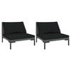 vidaXL Garden Sofas 2pcs with Cushions Half Round Poly Rattan