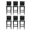 vidaXL Bar Stools 6 pcs Black Faux Leather